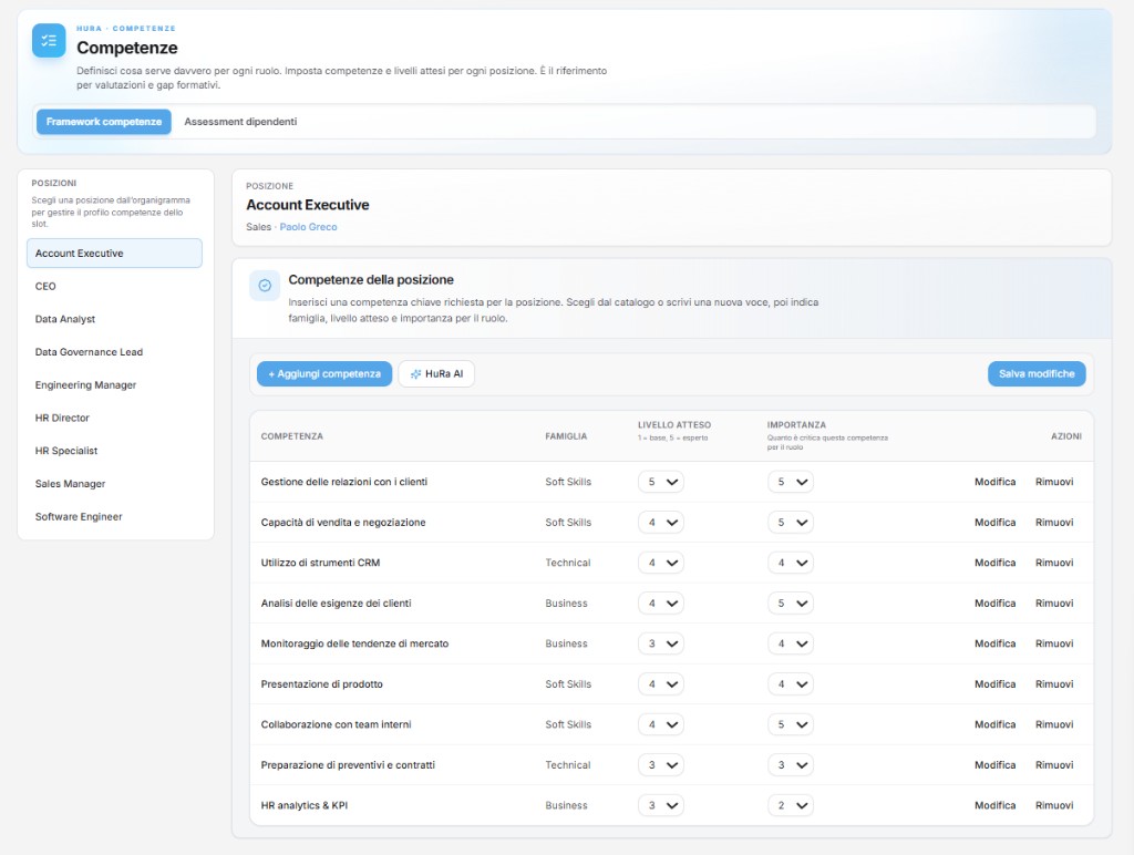 Screenshot Competenze e sviluppo